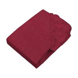 SETEX Flannelette Fitted Sheet Melange, 100 x 200 cm Fitted Sheet, Approx. 90% Cotton/Approx. 10% Polyester, Bed Sheet in Dark Red