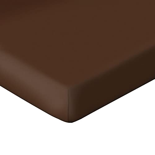 Bassetti Marrone 9314079 Fitted Sheet Plain Cotton/Elastane 180 x 200 cm / 200 x 220 cm