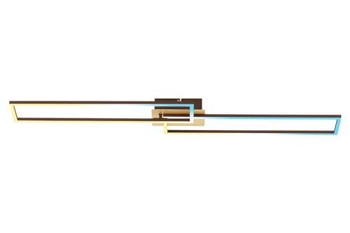 BRILONER Leuchten LED Ceiling Light Dimmable Ceiling Light with Remote Control LED Frame Colour Temperature Adjustable Gold-Brown 1100 x 248 x 78 mm