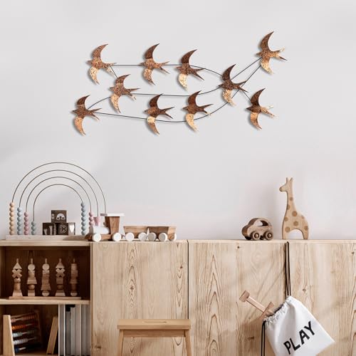 Hand-Painted Decorative Metal Wall Accessory, 45 x 104 x 8 cm, 100% Metal (1.5 mm), Unique Design with Wall Hanging Feature, Perfect for Home Decor
