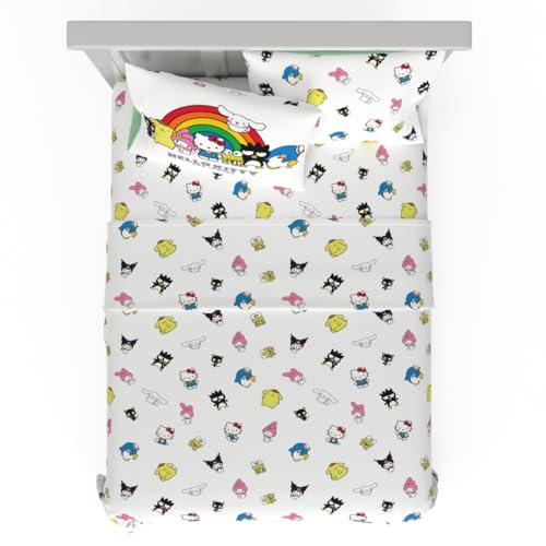 Franco Collectibles Hello Kitty & Friends Bedding Super Soft Cozy Cotton 4 Piece Full Sheet Set, (Officially Licensed Product)