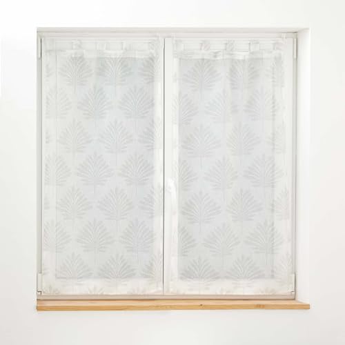 Douceur d'Intérieur, Levita Pair of Sheer Curtains with Loops (2 x 60 x 120 cm) White