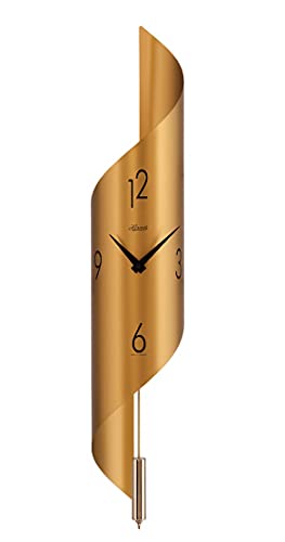 Hermle Savanna II 70944-X62200 Modern Wall Clock Quartz Gold 67 cm x 15 cm x 16 cm