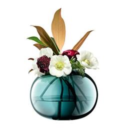 LSA International Epoque Vase H18cm Peacock/Lustre- 1 Unit - Mouthblown & Handmade Glass - EQ15, Green