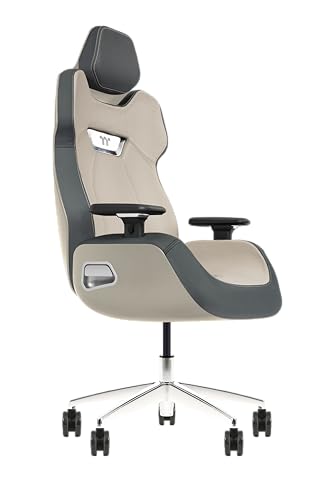 Thermaltake ARGENT E700 Glacier White with Slate Gray Crayon Real Leather chair