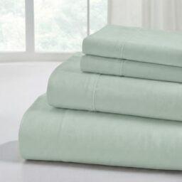Modern Threads Soft Microfiber Solid Bedding Sheets - Luxurious Microfiber Bedroom Bed Sheets - Includes Flat Sheet, Fitted Sheet with Deep Pockets, & Pillowcases Seafoam Full