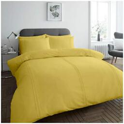 Gaveno Cavailia Premium Quality Dulwich Duvet Cover, Easy Care Soft & Cosy Quilt Bedding Set, Single Size, Ochre, Polyester, 50% Cotton