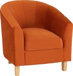 Seconique Tempo Tub Chair in Burnt Orange Velvet
