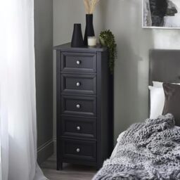 Julian Bowen Maine 5 Drawer Tall Chest, Anthracite, Engineered Wood, One Size