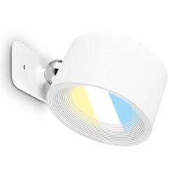BRILONER - Wall Light, Cordless Stick On Bedside Lamp, Rechargeable, Portable Night Light, 360° Adjustable Spotlight, Dimmable, CCT,Picture Lights, Wall Lamp, Reading, Stair Lights 87x75x48mm, White