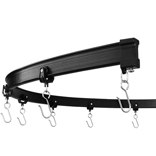 KXLife Black Flexible Ceiling Curtain Track, Ceiling Track, Curtain Track Ceiling Mount, Curtain Rail, Ceiling Curtain Rod, Sliding Curtain Track System (8 ft)
