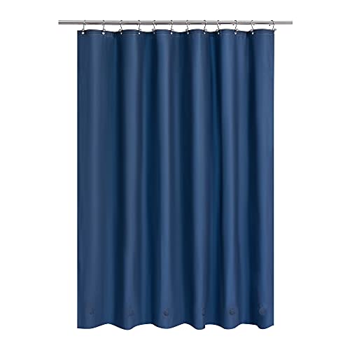 "Barossa Design Shower Curtain Liner with 6 Magnets, Waterproof PEVA Shower Liner for Standard Size Bathtub, PVC Free, Metal Grommets, Navy Blue, 72"" x 72"""