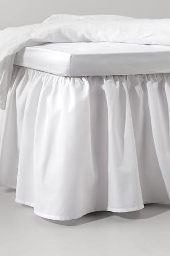 Jotex Zack Valance Bed Skirt, Organic Cotton, Height 45 cm, White, 90 x 200 cm