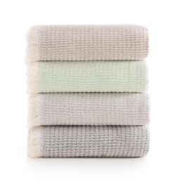 Todocama Multi-purpose sofa throw, blanket foulard, plaid for bed, sofa coverlet, Jarapas, made in Spain, Waffle (green, 230 x 260 cm).