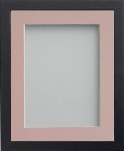 Frame Company Allington Black Photo Frame with Pink Mount, 12x10 for 6x4 inch, fitted with perspex