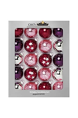 "HEITMANN DECO 2.25"" Glass Berry Christmas Tree Baubles"