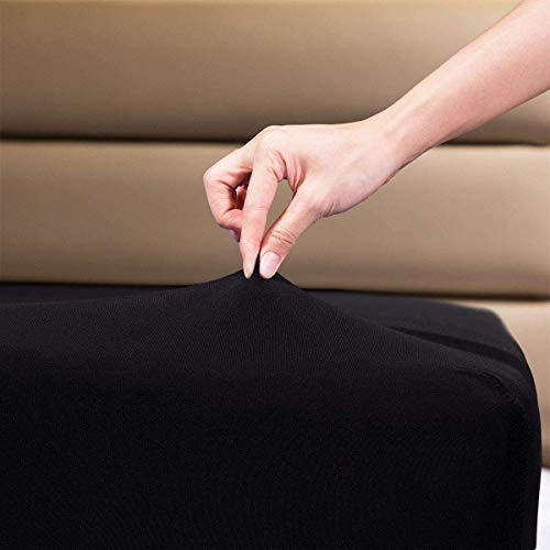 Family Bedding King Size Fitted Sheets Deep Fit - Fitted Bottom Sheet King Jersey Cotton - Deep Pocket Fitted Sheet King - Bedsheet For Kingsize Bed (King, Black)