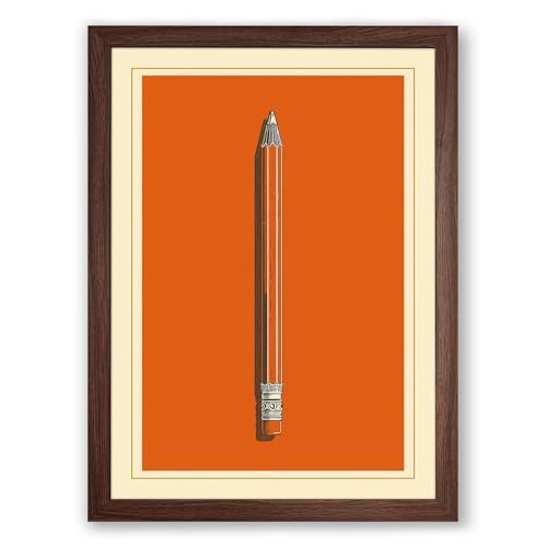 Mechanical Precision Minimalist Framed Wall Art Print A1 (84.1×59.4cm) Walnut, Wall Decor for Living Room, Bedroom, Office & Home, Ready to Hang, Art Gift