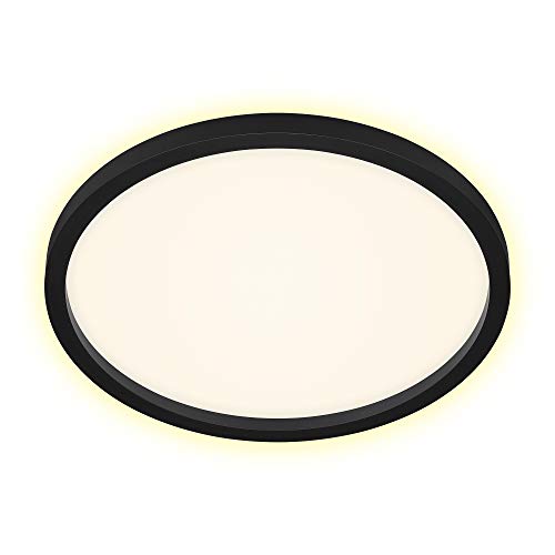 BRILONER Leuchten – LED Ceiling Light, Ceiling lamp with Backlight, 22 Watts, 3000 Lumens, 3000 Kelvin, Black + White, Ø 42.5cm