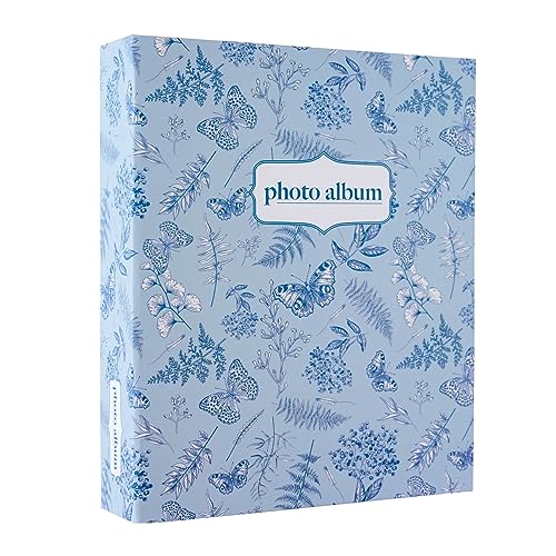 Grupo Erik Large Photo Album - Blue Botany - Slip In Photo Albums 304 Pockets, 13x20 cm, Memory Book - Family Gifts Under 15 Pounds, Gifts For Women & For Men