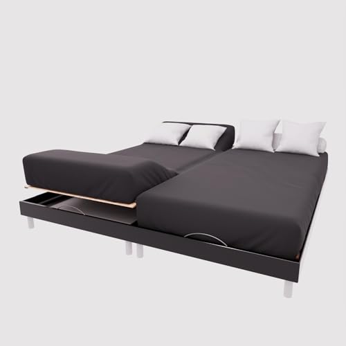Soleil d'ocre, TPR Fitted Sheet 57 Thread Count Cotton 2 x 70 x 190 cm Plain Black