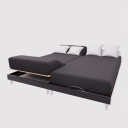 Soleil d'ocre, TPR Fitted Sheet 57 Thread Count Cotton 2 x 70 x 190 cm Plain Black