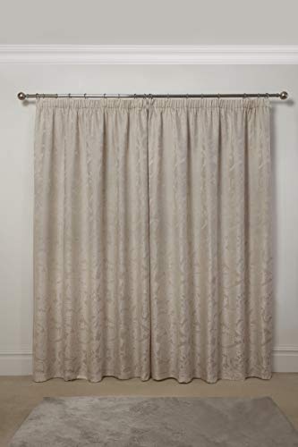 "Emma Barclay Duchess - Lined Pencil Pleat Jacquard Curtains in Cream - Width 66 x Drop 72"" (168 x 183cm)"