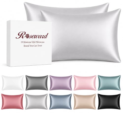 19 Momme Mulberry Silk Pillow Cases 2 Pack - Gray Silk Pillowcase for Hair and Skin-6A Grade, Stain Free, Zipper Closure, Anti Wrinkle, Anti Acne, USA Made (Gray 2 Pack, Queen 20''x30'')
