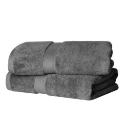 Home City, 100% Cotton, Towel Set, Charcoal - Towel - Quick Dry, Soft Luxury Towel Set, Bath Essentials for Bathroom, Guest Bath, Spa, 2 Piece Bath, Madeline Towels