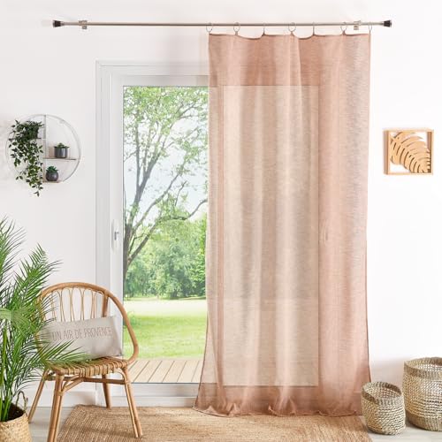 HomeMaison.com Muslin Net Curtain – Plain – Blackout Net Curtain – Yellow Ochre – Net Curtain 140 x 240 cm