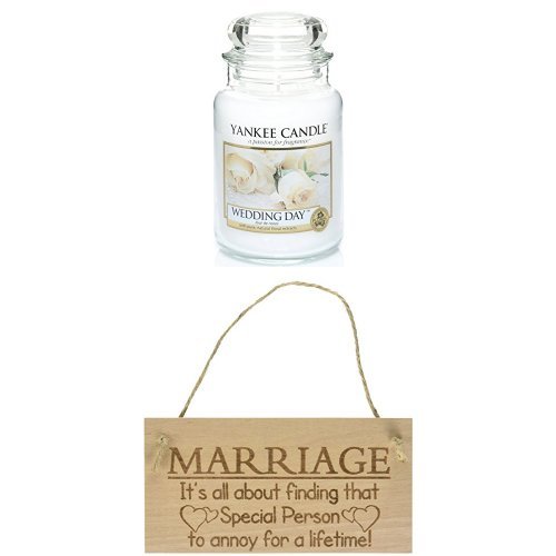 Yankee Candle Large Jar Candle, Wedding Day with Marriage Sign Anniversary Married Gift