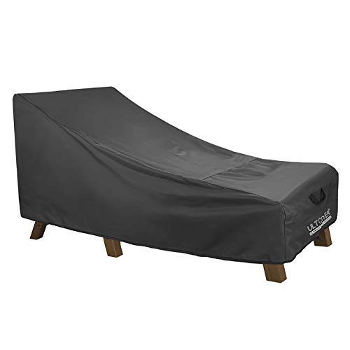 ULTCOVER Waterproof Patio Lounge Chair Cover Heavy Duty Outdoor Chaise Lounge Covers - 80L x 28W x 30H inch, Black