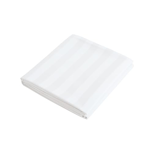 Flat Sheet Only Cal King Size, 400 TC 100% Egyptian Cotton Flat Sheet - Wrinkle, Fade, Stain Resistant (White Stripe, Cal King)