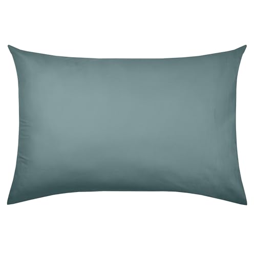 STOF - Pillowcase - Size 50 x 70 cm - 100% Organic Cotton - Quality - Oeko-Tex Certified - Eucalyptus Colour - Horizon Model - Bed Linen for Home - Soft and Comfortable