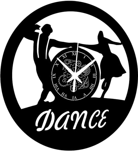 Instant Karma Clocks - Wall Clock Dancing - Ballet - Music - No Ticking Home Decoration, Vinyl, Black, ⌀12 inch