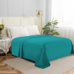 Elegant Comfort Premium Hotel Quality 1-Piece Flat Sheet, Luxury & Softest 1500 Thread Count Egyptian Quality Bedding Flat Sheet, Wrinkle, Stain and Fade Resistant, Full, Turquoise