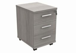 Office Hippo Essentials Heavy Duty Storage Unit, Mobile Storage Cabinet, Featuring 3 Lockable Drawers, Suitable For Commercial Office, Home And Classroom, Alaskan Grey Oak, 50D x 40.4W x 59.5Hcm