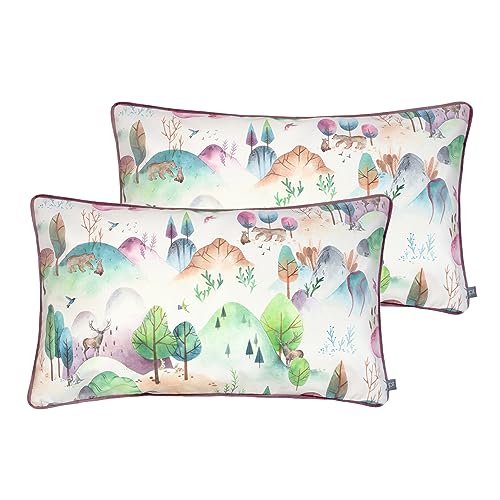 Prestigious Textiles Woodland Walk Feather Filled Cushions Twin Pack, Candyfloss, 60 x 40cm