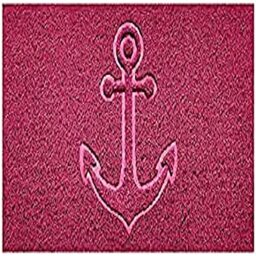 Nicoman Embossed Spaghetti Door Mat Dirt-Trapper Jet-Washable Doormat 70x43cm (Pink, ANCHOR Shape) - Use Indoor or Sheltered Outdoor