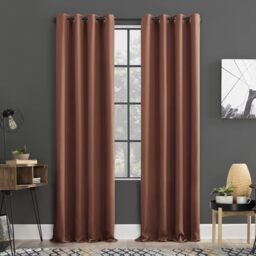 "Sun Zero Soho 2-pack Blackout Energy Efficient Grommet Curtain Panel Pair, 54"" x 84"", Terracotta"