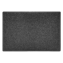 Nicoman Plain Door Mat Dirt Trapper PVC Spaghetti Mat Washable Quick Drying Barrier Doormat-Dark Grey (Drainage Open-Back)-Large (90x60cm)