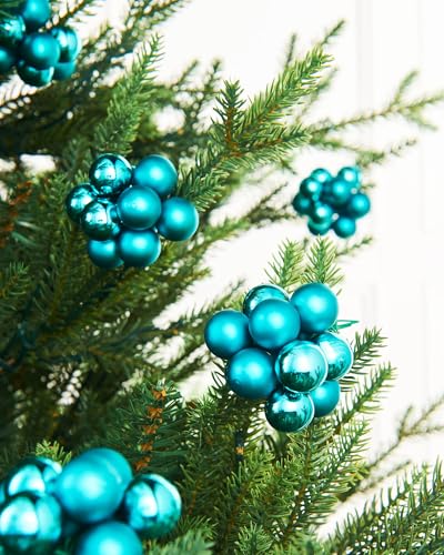 Teal Glass Berry Cluster Baubles