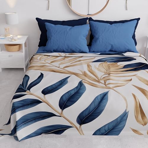 PETTI Artigiani Italiani - Spring-Summer Double Bedspread Lightweight Blanket Double Bed Sheet 100% Made in Italy