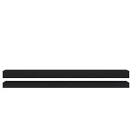 SELSEY HYLIA DOUBLE - Floating TV Stand/Modern TV Unit/Living Room TV Cabinet/Black