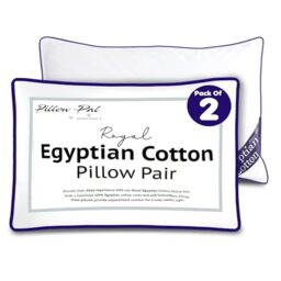GC GAVENO CAVAILIA Premium Egyptian Cotton Pillow Pair - Breathable Bed Pillows 2 Pack Hotel Quality - Super Soft Pillow For Neck & Shoulder Support - Standard Size Firm Pillows (48x74 Cm) - Navy