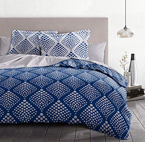 Home Linge Passion - Duvet Cover - 3 Pieces - 100% Cotton - 57 Thread Count - 2 People - 220x240 cm - FIBULA BLUE