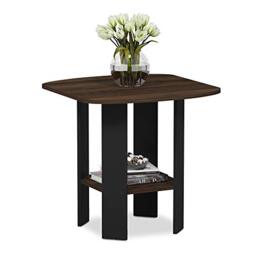 Furinno SIMPLE DESIGN Side Table, 2-Tier End Table, Open Shelves Night Stand, Bedside Table, for Living Room, Bedroom, Columbia Walnut