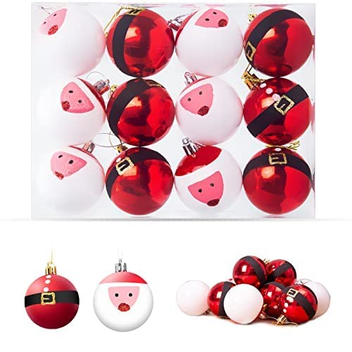 Uten Christmas Balls Christmas Tree Decoration Ornaments 12pcs 6cm Shatterproof Balls for Xmas Hanging Decorations Festival Holiday Decor