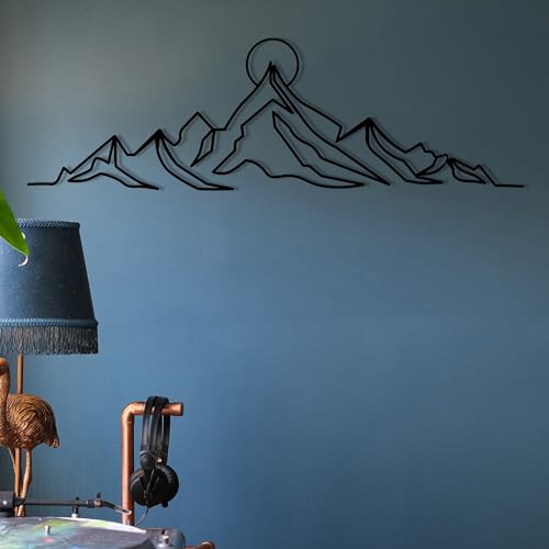 Stylish Black Decorative Metal Wall Accessory, 119.5 x 37 cm, 100% Metal, 1.2 mm Thickness, Perfect for Modern Home Decor & Office Spaces