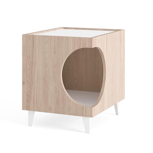 ARANAZ S.L. MANUFACTURAS DE LA MADERA Bedside Table with Hole for Pets in Wood Colour 50 x 40 x 40 cm